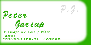 peter gariup business card